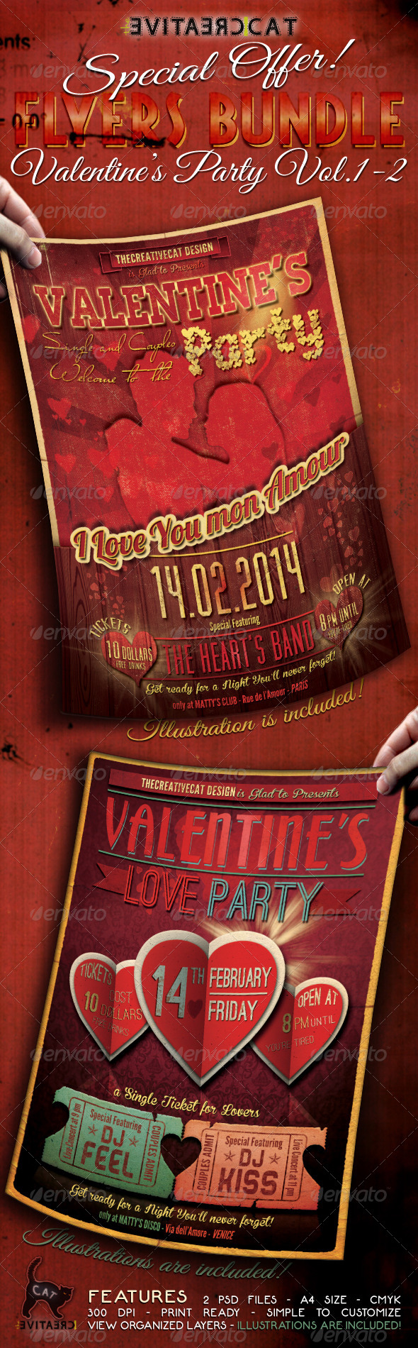 Valentine's Party Flyer/Poster Bundle Vol. 1-2 - Events Flyers