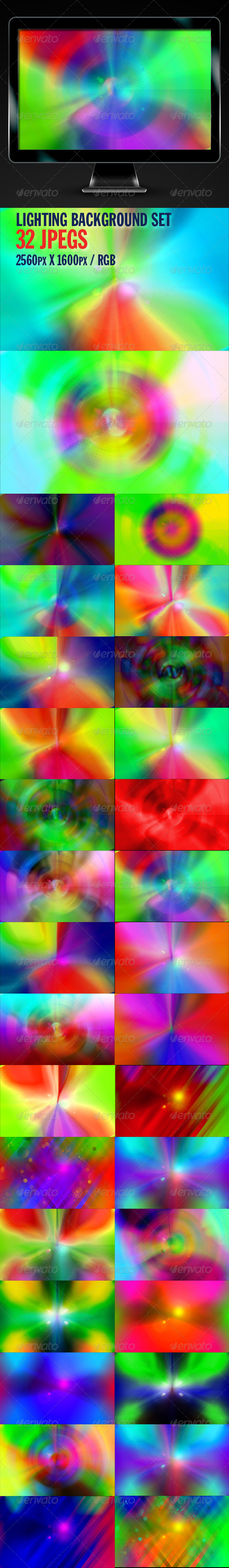 Lighting Backgrounds Set - Backgrounds Graphics