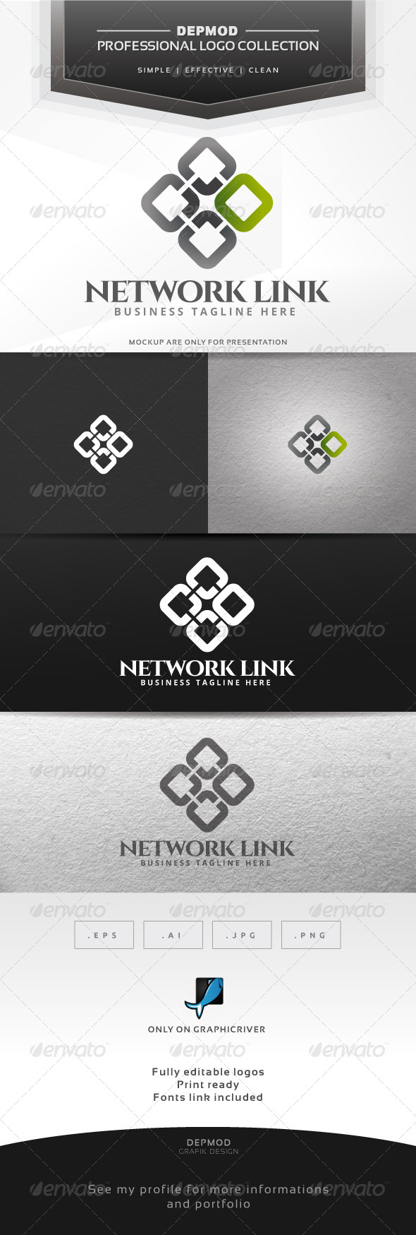 Network Link Logo - Abstract Logo Templates