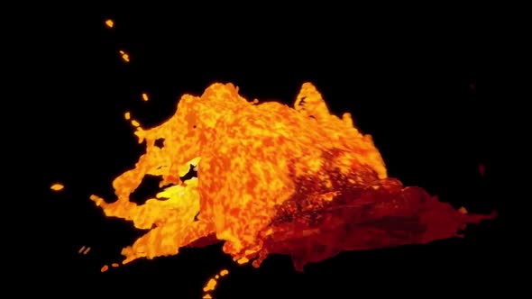 Magma Ejection On A Black Background 5