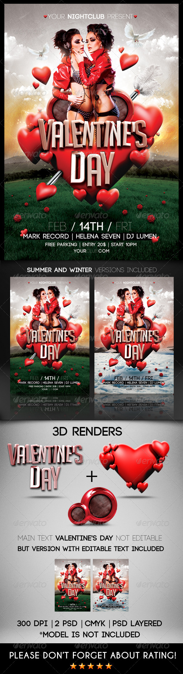 Valentines Day Flyer Template - Clubs & Parties Events