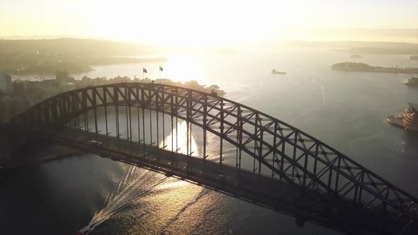 Morning Glow Of The Sun Over The Sydney Harbour Bridge