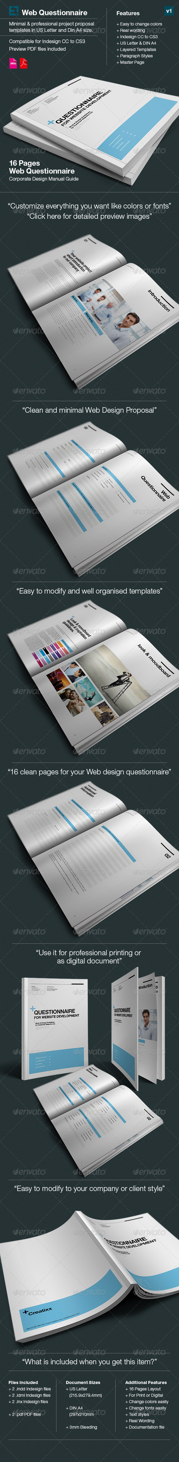 Dsign Questionnaire for Web Design - Proposal - Proposals & Invoices Stationery
