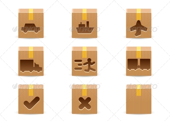 Delivery Cardboard Boxes - Services Commercial / Shopping