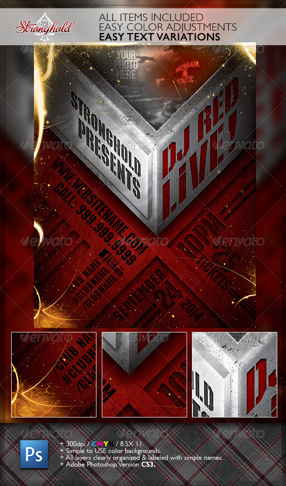 Live DJ Event Flyer Template - Clubs & Parties Events