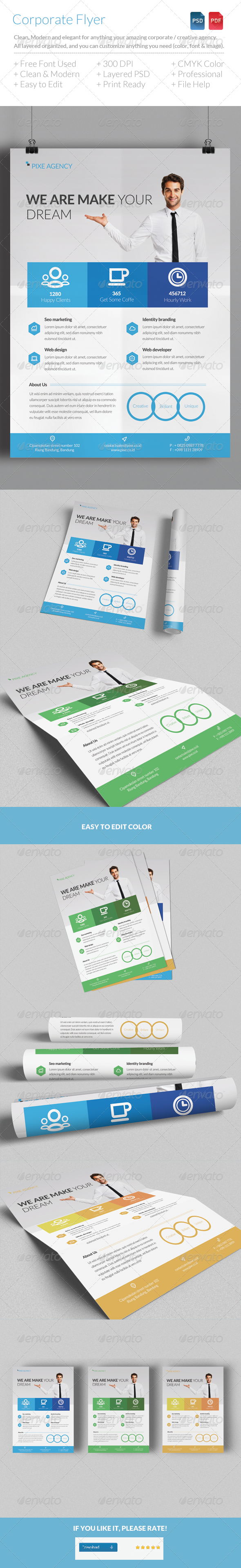 Clean & Modern Corporate Flyer Template - Corporate Flyers
