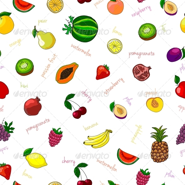 Fresh Fruits Seamless Pattern