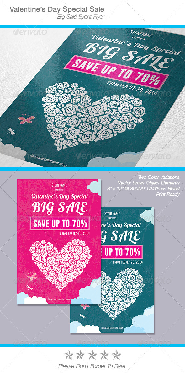 Valentine's Day Sale Flyer / Poster - Events Flyers