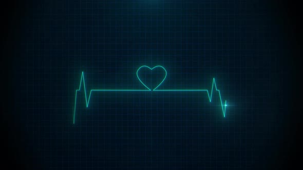 Medical Pulse Heart Beat on Monitor