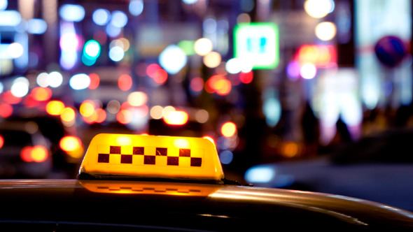 Timelapse of City Traffic at Night Behind Taxi 2, Stock Footage | VideoHive