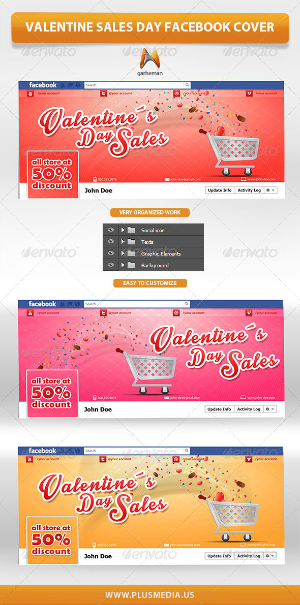 Valentine Sales Day Facebook Cover