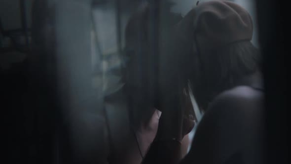 Beautiful Couple Kissing in Paris Apartments alt