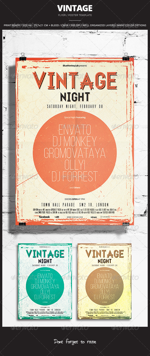 Vintage Flyer / Poster 6 - Events Flyers