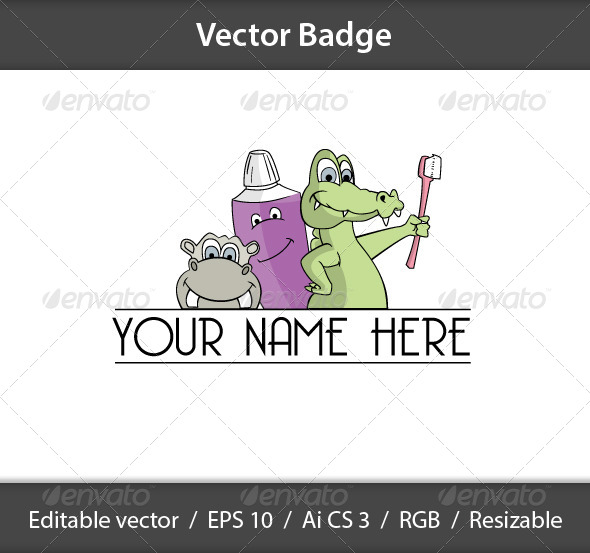 Dental Badge - Characters Vectors