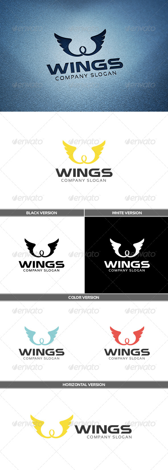 Wings Logo - Letters Logo Templates