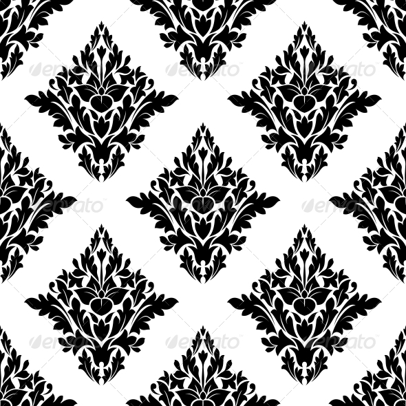 Seamless Arabesque Pattern in Diamond Shape - Patterns Decorative