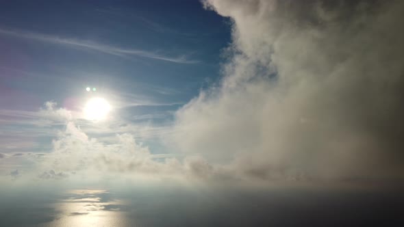 Abstract Aerial Nature Summer Ocean Sunset Sea and Sky Background alt