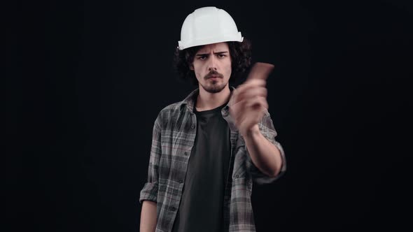 Balanced Hipster with Curly Hair Looks with Stop Hands Can Not is Forbidden alt