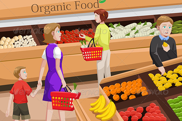People Shopping for Organic Food - Commercial / Shopping Conceptual