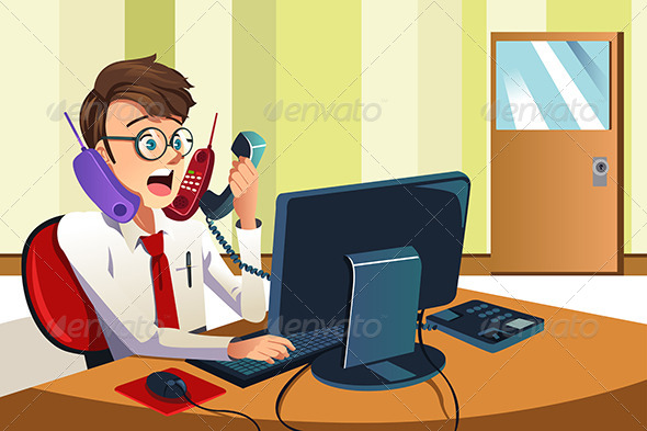 Busy Businessman on the Phone - Business Conceptual