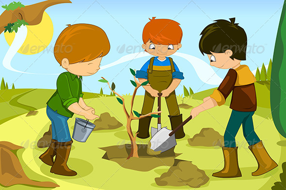 Volunteer Kids - People Characters
