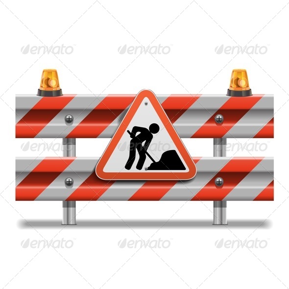 Vector Barrier with Sign and Beacon - Industries Business