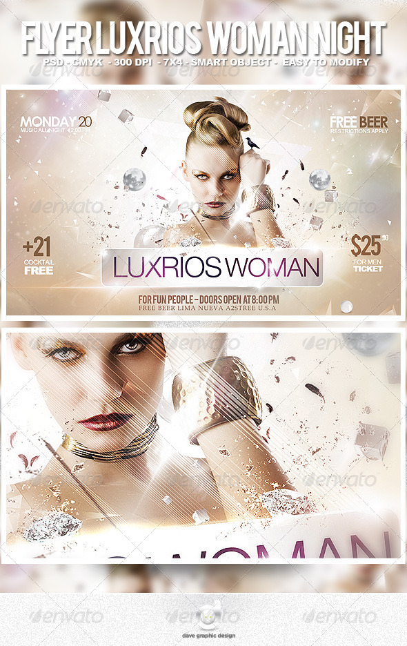 Flyer Luxurious Woman Night - Clubs & Parties Events