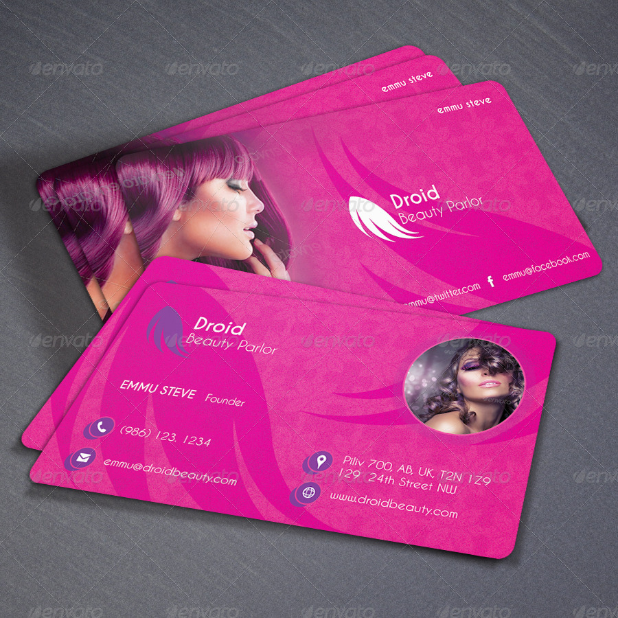 Beauty Parlor Business Card v01, Print Templates | GraphicRiver