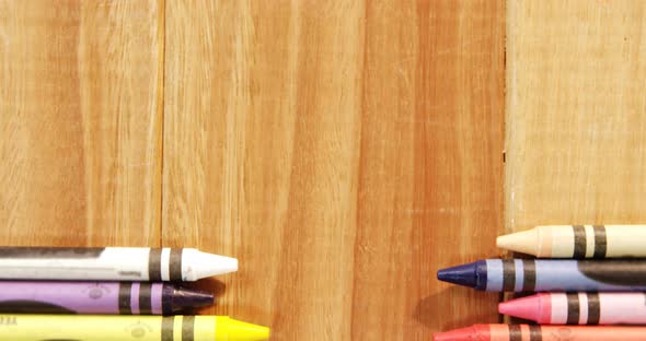 Close-up of multicolored crayons alt