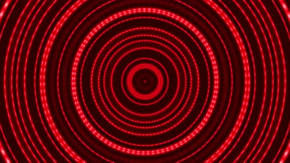 Abstract Red Circle Waves Loop Background