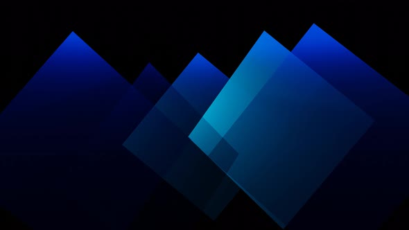 Squares Move Against a Dark Background Shimmering in Different Colors