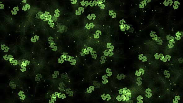 Dollar signs on web  background