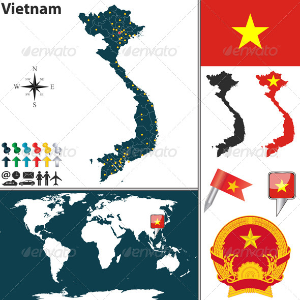 Map of Vietnam - Travel Conceptual