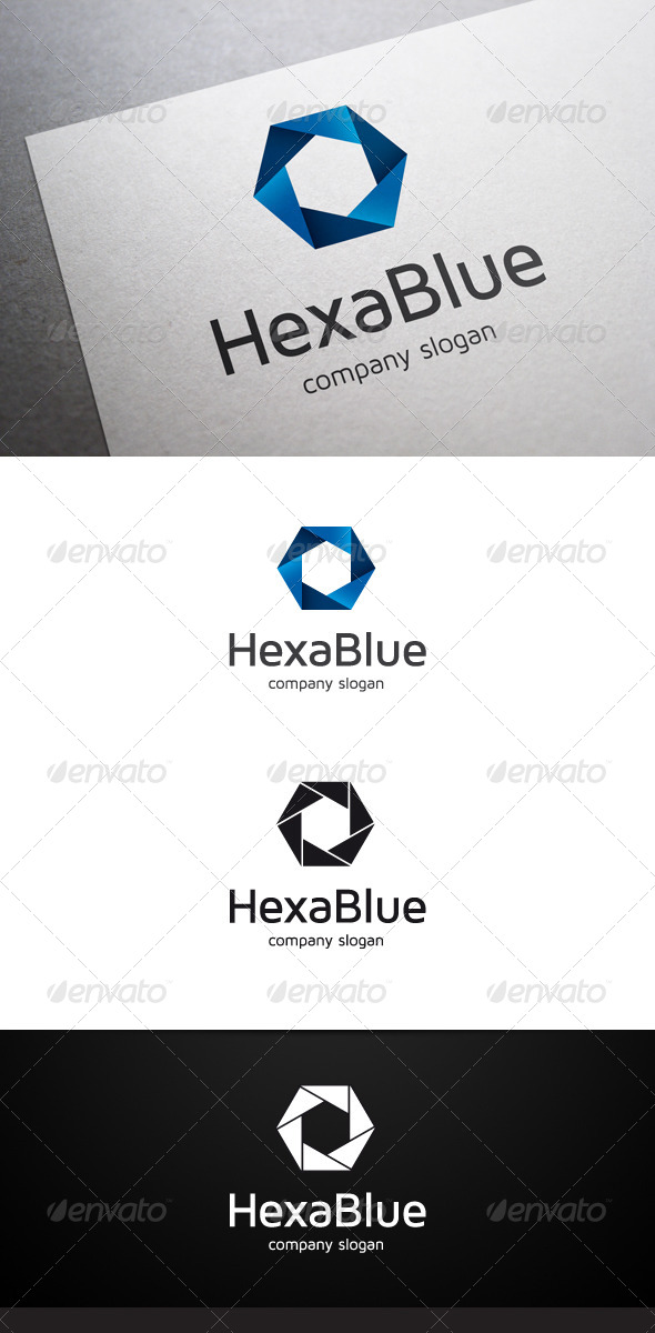 Hexa Blue Logo - Abstract Logo Templates