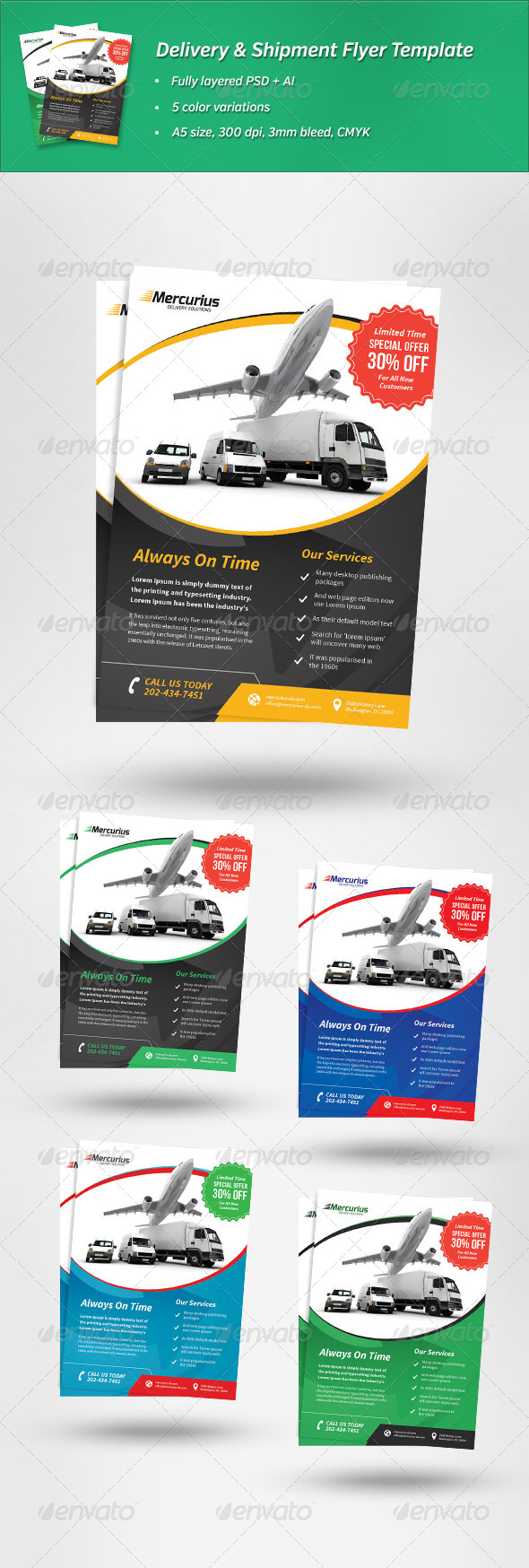 Delivery & Shipment Flyer Template - Corporate Flyers