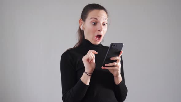 Millennial Young Woman Shopping Online. Black Friday 2020, Cyber Monday. Winner  alt