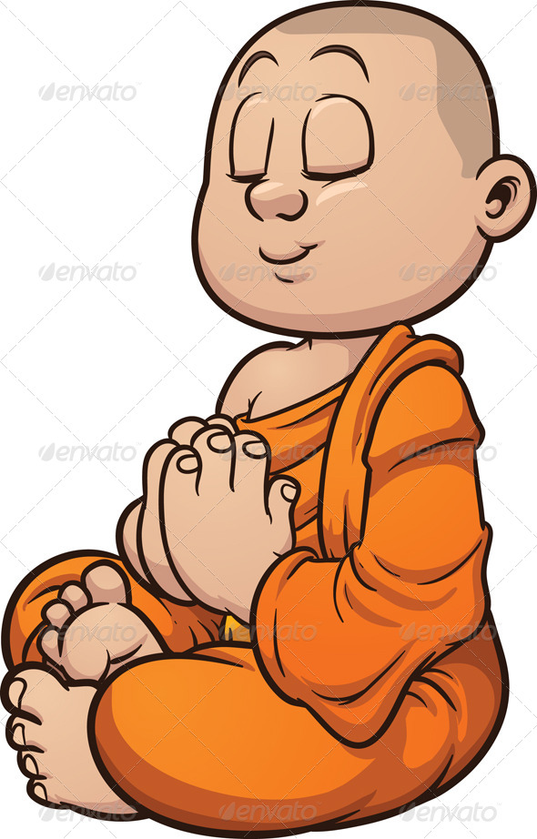 Buddhist Monk - Characters Vectors