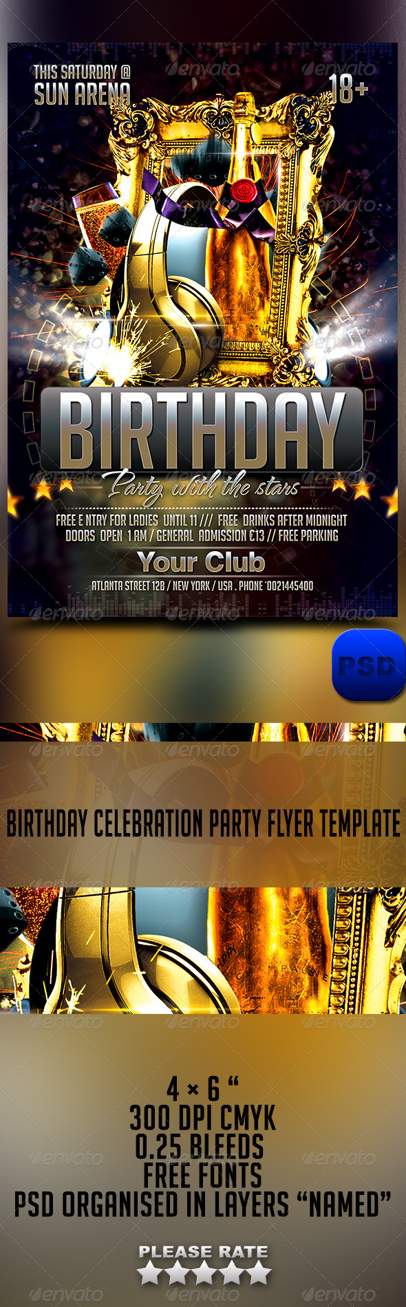 Birthday Celebration Party Flyer Template - Events Flyers