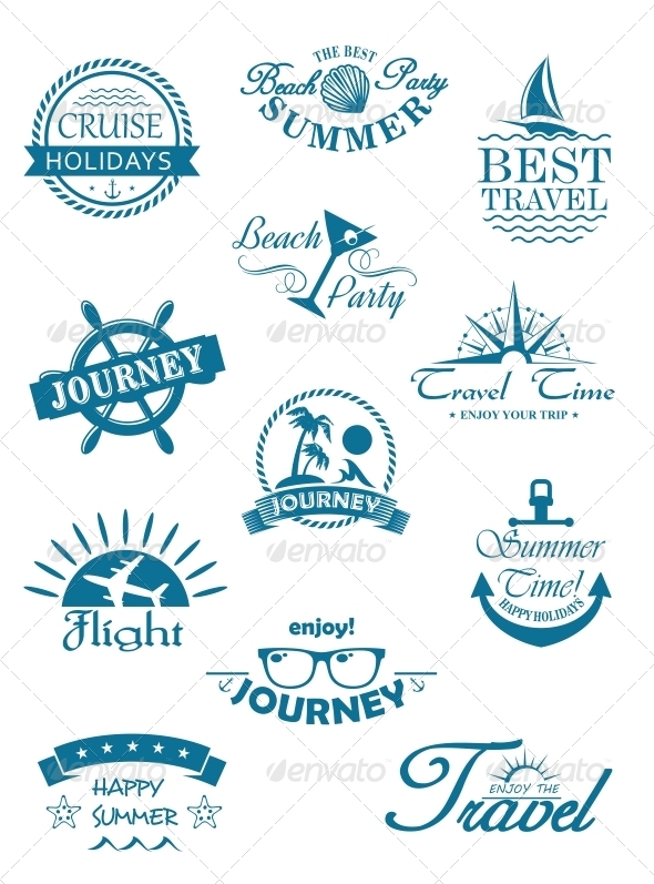 Collection of Travel Icons - Travel Conceptual