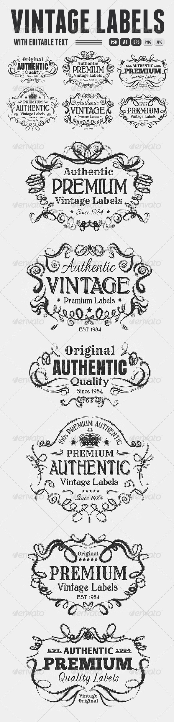 Vintage Labels - Badges & Stickers Web Elements