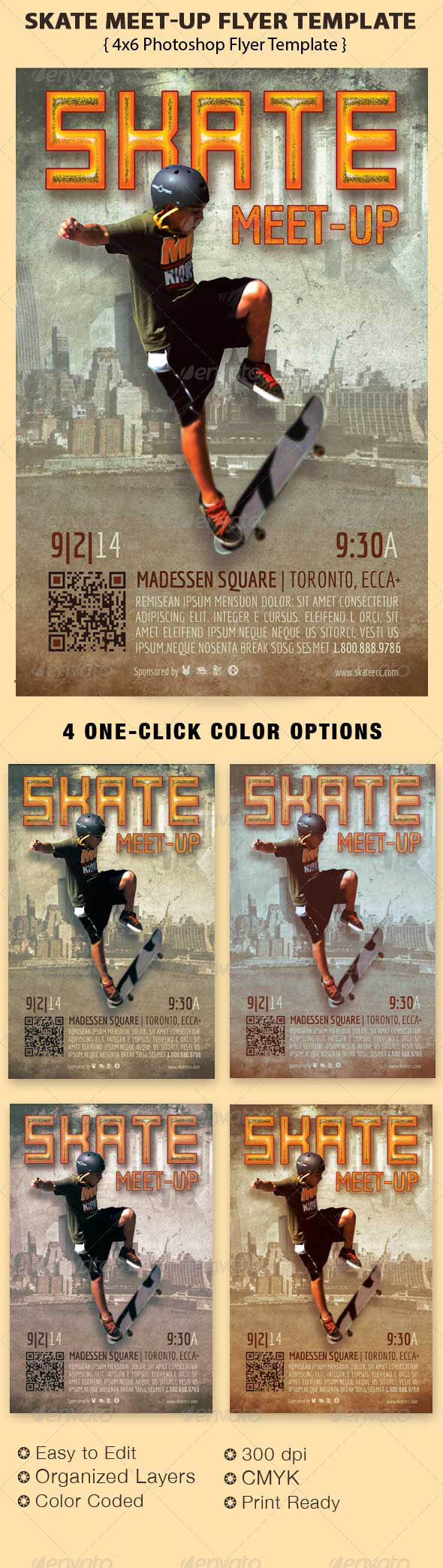 Skate Meet-Up Flyer Template - Events Flyers
