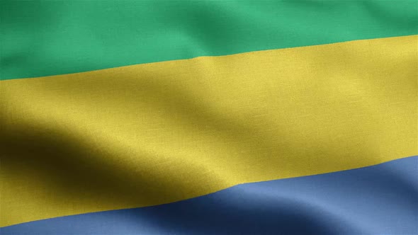 Gabon Flag Seamless Closeup Waving Animation alt