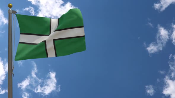 Devon City Flag (Uk) On Flagpole alt
