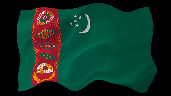 Turkmenistan Flag Wavy National Flag Animation