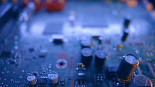 Integrated Circuit Board with Processor Close Up alt