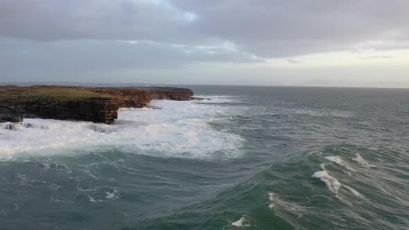 Huge Waves Breaking at Muckross Head, A Small Peninsula West of Killybegs, County Donegal, Ireland alt