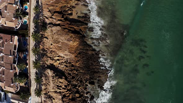 Cinematic Luz beach aerial view.