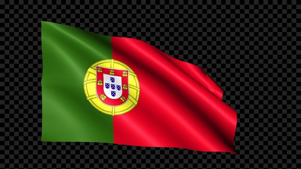 Portugal Flag Blowing In The Wind alt
