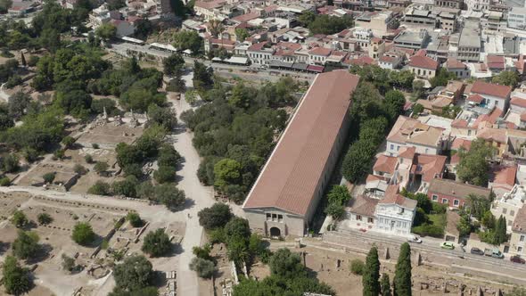 Aerial View of Museum of the Ancient Agora in Athens, Greece at Daylight alt