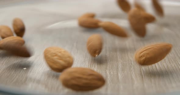 Almonds falling slowmotion